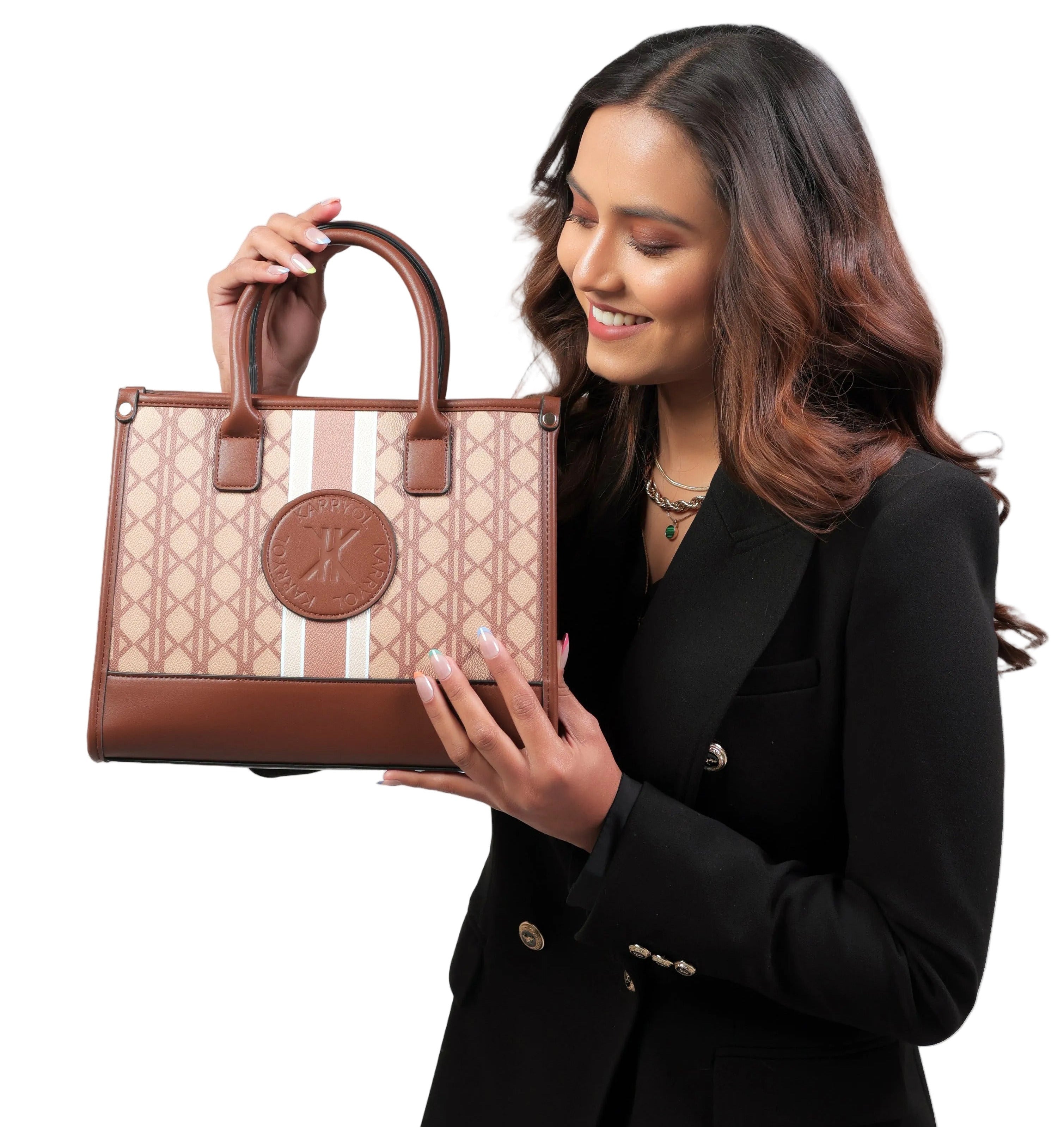 Camilla Top Handle Bag with monogram print 2