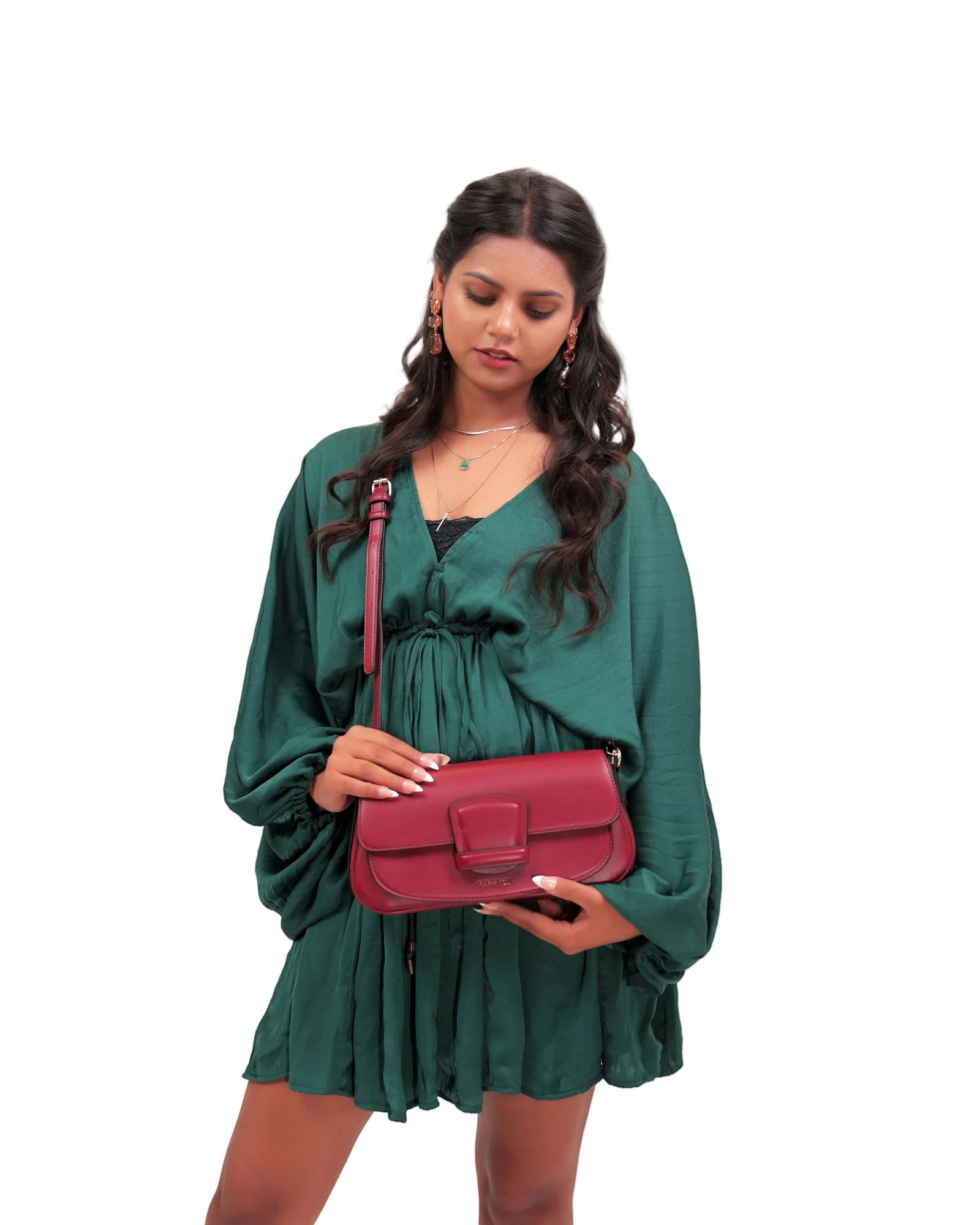 Emelie Baguette bag & Crossbody bag - Wine