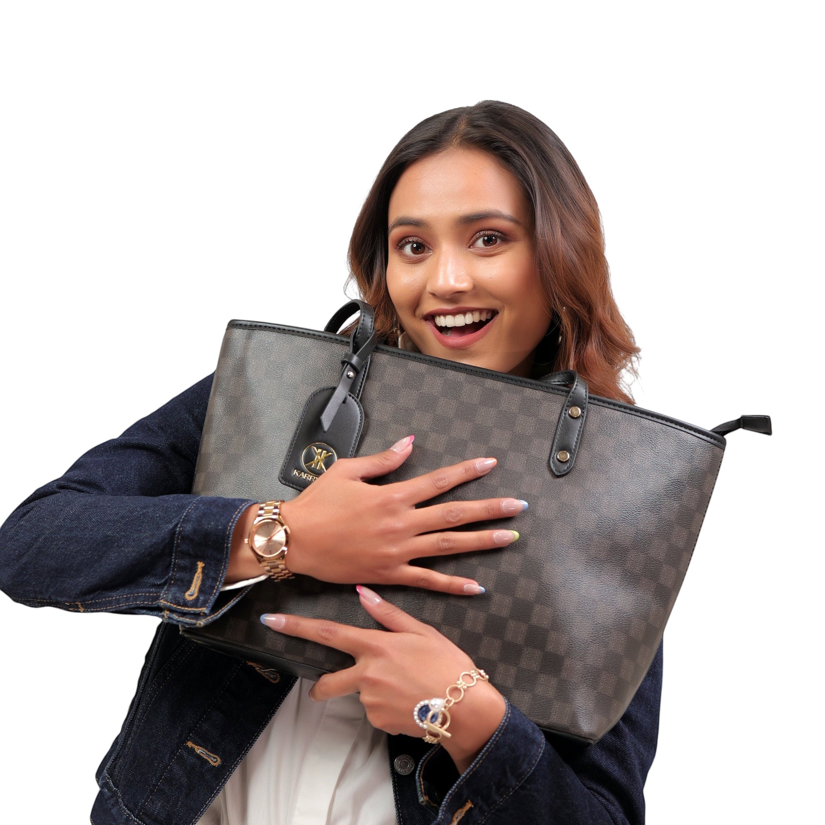 Sylvi Tote Bag with monogram print 2