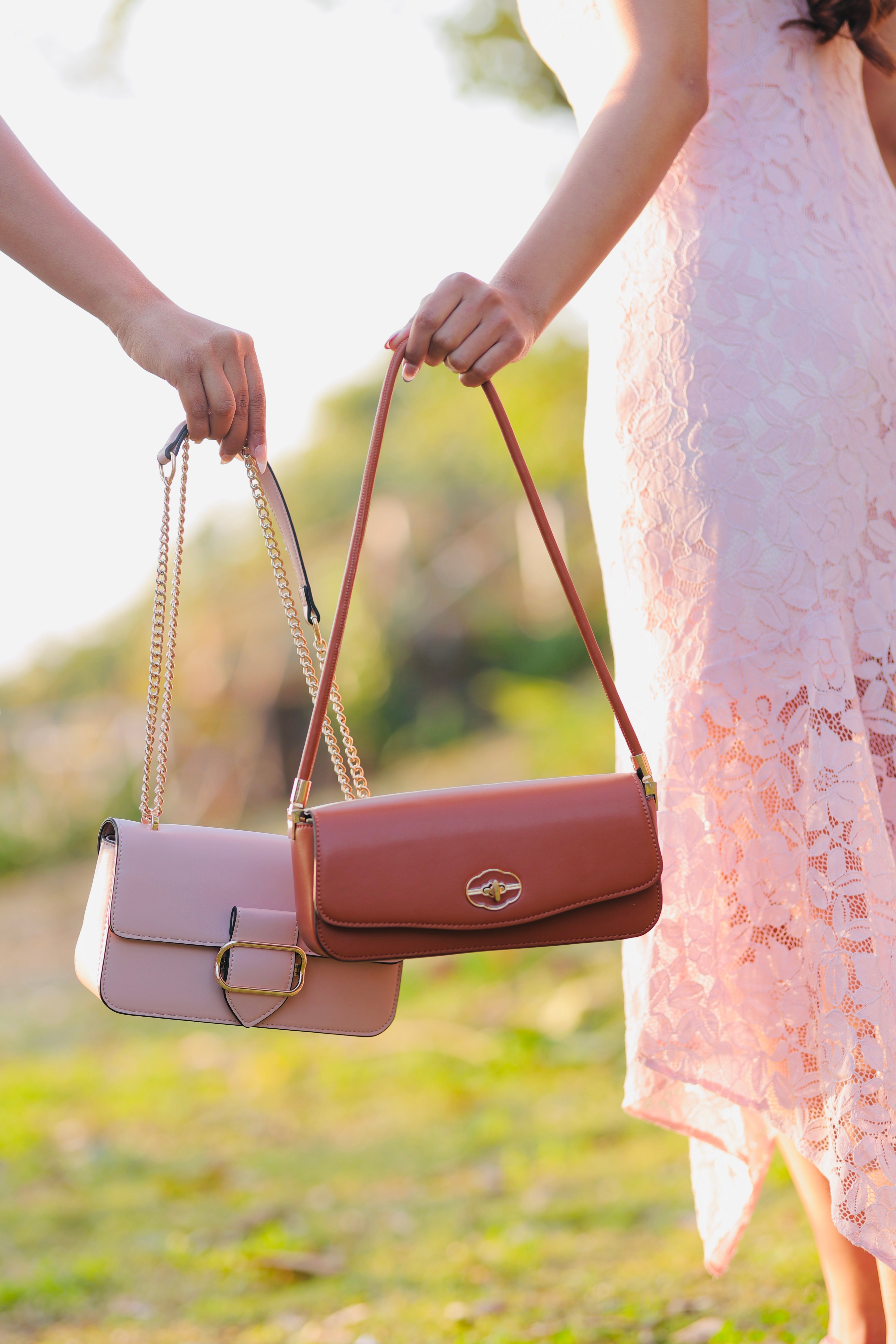 Mindi Baguette Bag - Tan