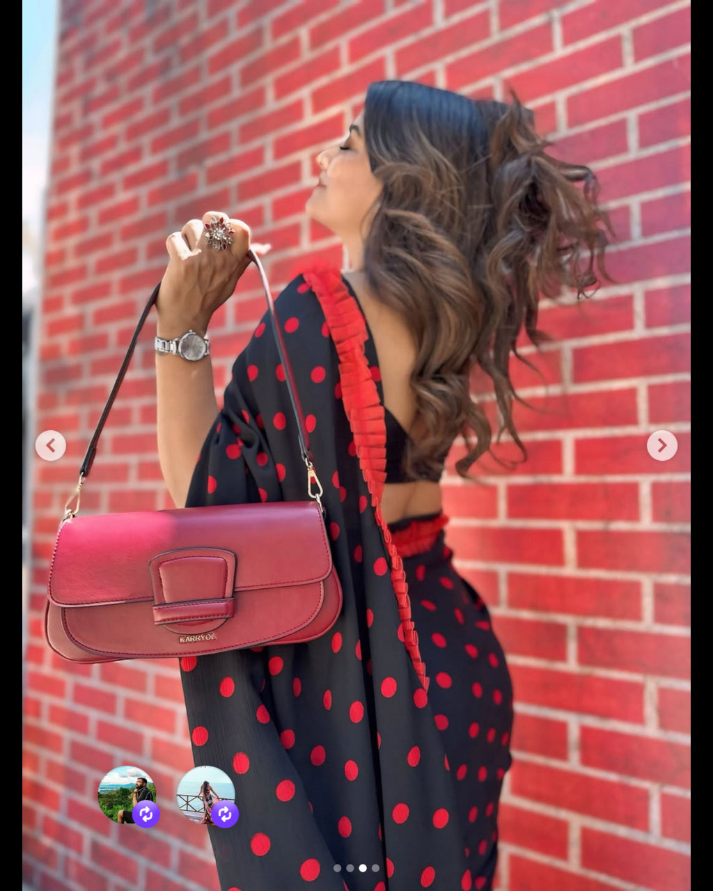 Emelie Baguette bag & Crossbody bag - Wine