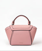 Karryol Lolita pink crossbody bag with mock-croc embossed finish, top handle, and gold-tone hardware.